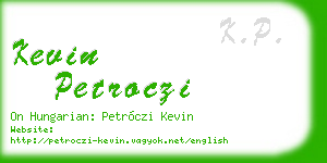 kevin petroczi business card